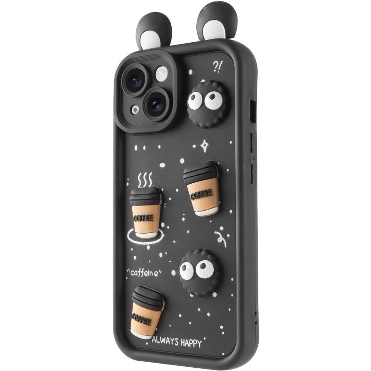 Чехол TPU Toys Case with Ears для Apple iPhone 15 (6.1") Black