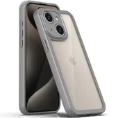 TPU чехол Transparent + Colour 1,5mm для Apple iPhone 15 (6.1") Grey