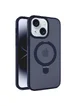 TPU+PC чехол Metal Buttons with MagSafe Colorful HQ Ring для Apple iPhone 15 (6.1") Dark Blue