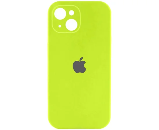 Чехол Silicone Case Full Camera Protective (AA) для Apple iPhone 15 (6.1") Кислотно-зеленый / Acid Green