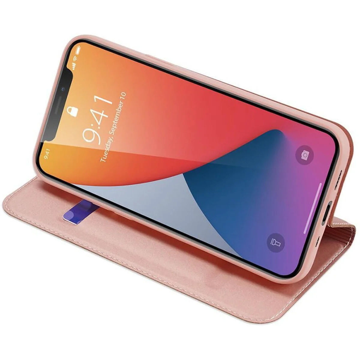 Чехол-книжка Dux Ducis с карманом для визиток для Apple iPhone 15 (6.1") Rose Gold