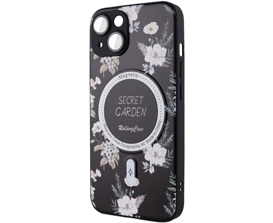 TPU+PC чехол Secret Garden with MagSafe для Apple iPhone 15 (6.1") Black