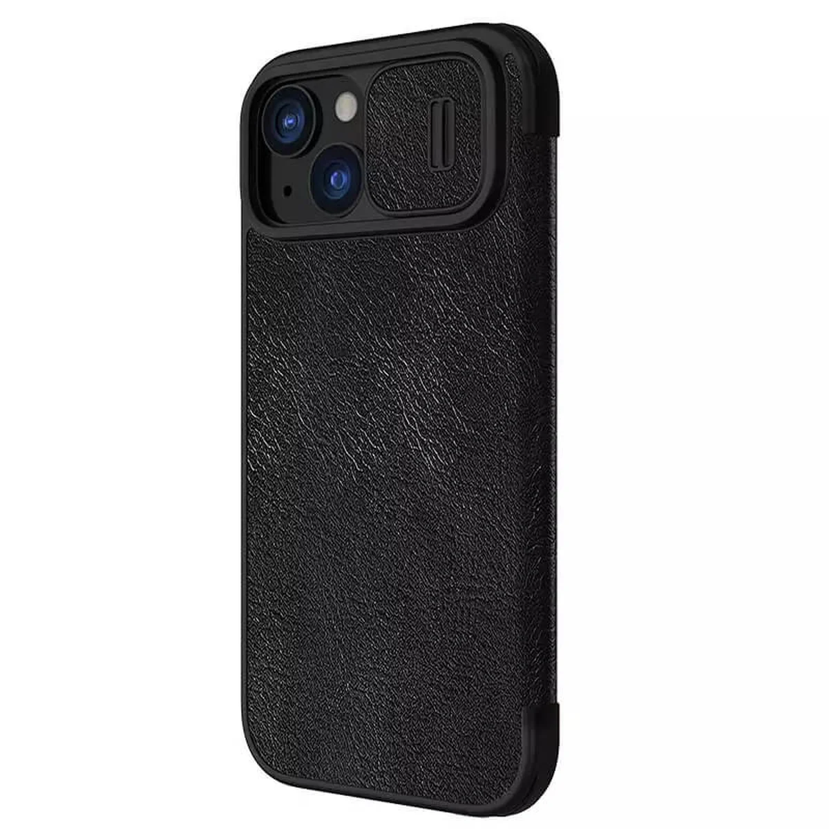 Кожаный чехол-книжка Nillkin Qin Pro Camshield для Apple iPhone 15 (6.1") Черный