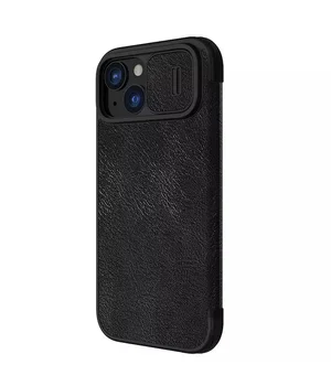 Шкіряний чохол-книжка Nillkin Qin Pro Camshield для Apple iPhone 15 (6.1") Чорний