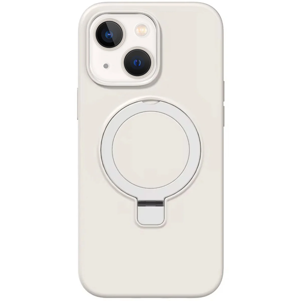 Чехол Silicone Case Full Protective NO LOGO with Ring для Apple iPhone 15 (6.1") White