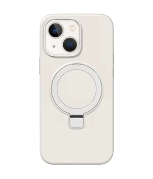 Чохол Silicone Case Full Protective NO LOGO with Ring для Apple iPhone 15 (6.1") White
