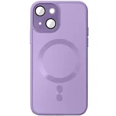 Чехол TPU+Glass Sapphire Midnight with MagSafe для Apple iPhone 15 (6.1") Сиреневый / Lilac