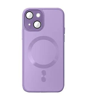 Чехол TPU+Glass Sapphire Midnight with MagSafe для Apple iPhone 15 (6.1") Сиреневый / Lilac