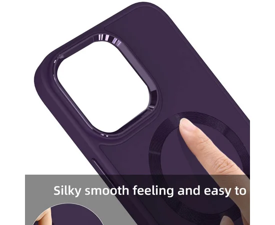 TPU чехол Bonbon Metal Style with MagSafe для Apple iPhone 15 (6.1") Фиолетовый / Dark Purple