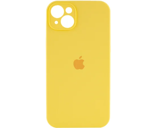 Чехол Silicone Case Full Camera Protective (AA) для Apple iPhone 15 (6.1") Желтый / Yellow