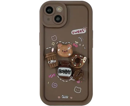 Чехол TPU Toys Case для Apple iPhone 15 (6.1") Brown / Sweet