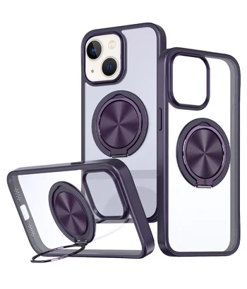 TPU+PC чохол Metal Ring with MagSafe для Apple iPhone 15 (6.1") Темно-фіолетовий TPU+PC чохол Metal Ring with MagSafe для Apple iPhone 15 (6.1") Темно-фіолетовий
