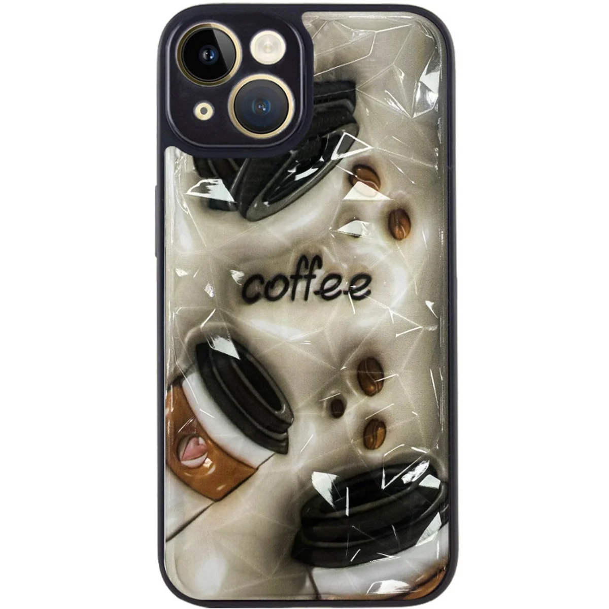 TPU+PC чехол Prisma Plushie для Apple iPhone 15 (6.1") Coffee