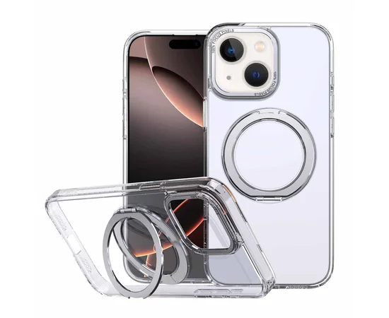 Чехол TPU+PC Empire with MagSafe and Ring для Apple iPhone 15 (6.1") Clear