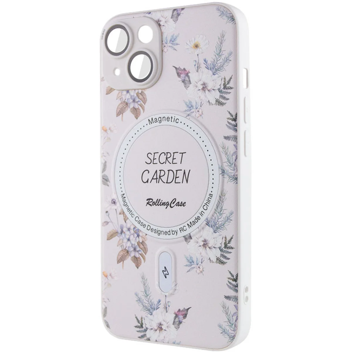 TPU+PC чохол Secret Garden with MagSafe для Apple iPhone 15 (6.1") White