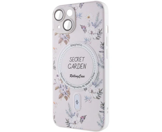 TPU+PC чехол Secret Garden with MagSafe для Apple iPhone 15 (6.1") White