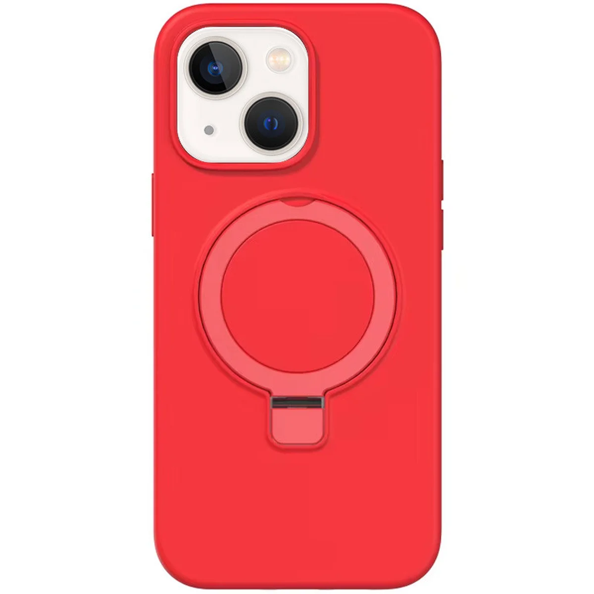 Чехол Silicone Case Full Protective NO LOGO with Ring для Apple iPhone 15 (6.1") Red