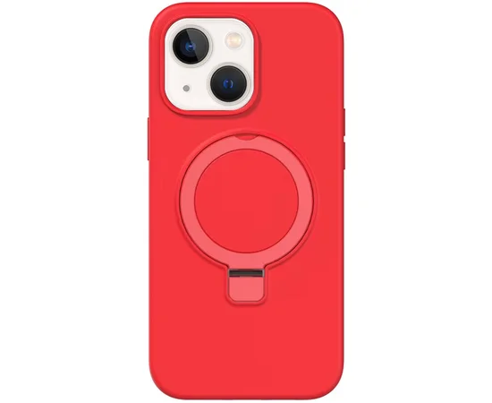 Чохол Silicone Case Full Protective NO LOGO with Ring для Apple iPhone 15 (6.1") Red