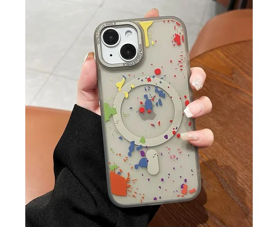 Чохол TPU+PC Flush with MagSafe для Apple iPhone 15 (6.1") Titanium grey