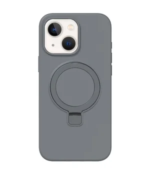 Чехол Silicone Case Full Protective NO LOGO with Ring для Apple iPhone 15 (6.1") Grey