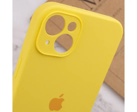 Чехол Silicone Case Full Camera Protective (AA) для Apple iPhone 15 (6.1") Желтый / Yellow