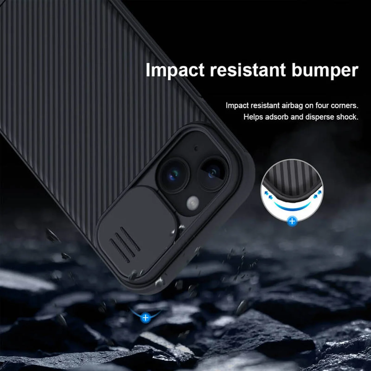 Карбоновая накладка Nillkin CamShield Pro для Apple iPhone 15 (6.1") Black