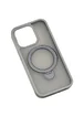 TPU+PC чехол Metal Buttons with MagSafe Colorful HQ Ring для Apple iPhone 15 (6.1") Grey