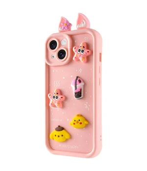 Чехол TPU Toys Case with Ears для Apple iPhone 15 (6.1") Light Pink