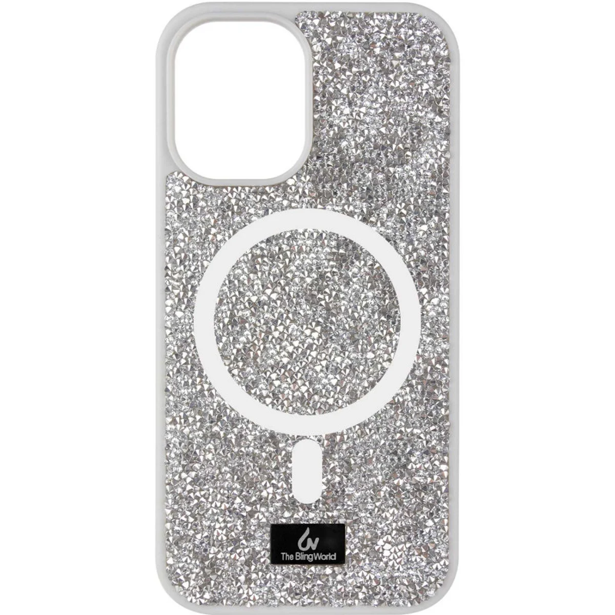 TPU чохол Bling World Rock Diamond with MagSafe для Apple iPhone 15 (6.1") Silver