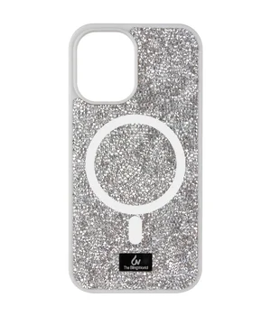 TPU чехол Bling World Rock Diamond with MagSafe для Apple iPhone 15 (6.1") Silver