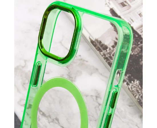 Чехол TPU Iris with MagSafe для Apple iPhone 15 (6.1") Салатовый