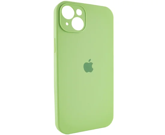 Чехол Silicone Case Full Camera Protective (AA) для Apple iPhone 15 (6.1") Мятный / Mint