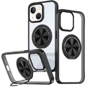 TPU+PC чехол Metal Ring with MagSafe для Apple iPhone 15 (6.1") Черный