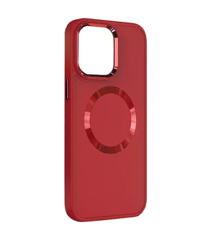 TPU чехол Bonbon Metal Style with MagSafe для Apple iPhone 15 (6.1") Красный / Red