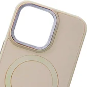 Шкіряний чохол Bonbon Leather Metal Style with MagSafe для Apple iPhone 15 (6.1") Рожевий / Light pink