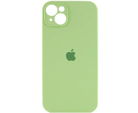 Чехол Silicone Case Full Camera Protective (AA) для Apple iPhone 15 (6.1") Мятный / Mint
