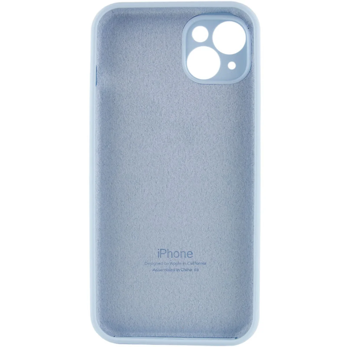 Чехол Silicone Case Full Camera Protective (AA) для Apple iPhone 15 (6.1") Голубой / Sweet Blue