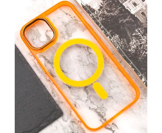 Чехол TPU Iris with MagSafe для Apple iPhone 15 (6.1") Оранжевый
