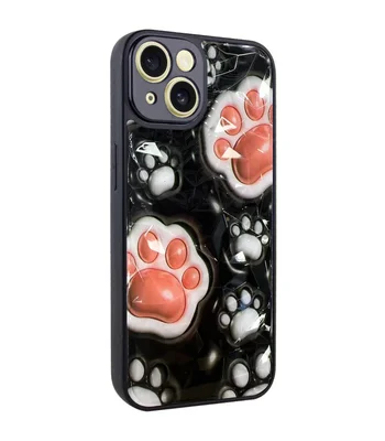TPU+PC чехол Prisma Plushie для Apple iPhone 15 (6.1") Paws