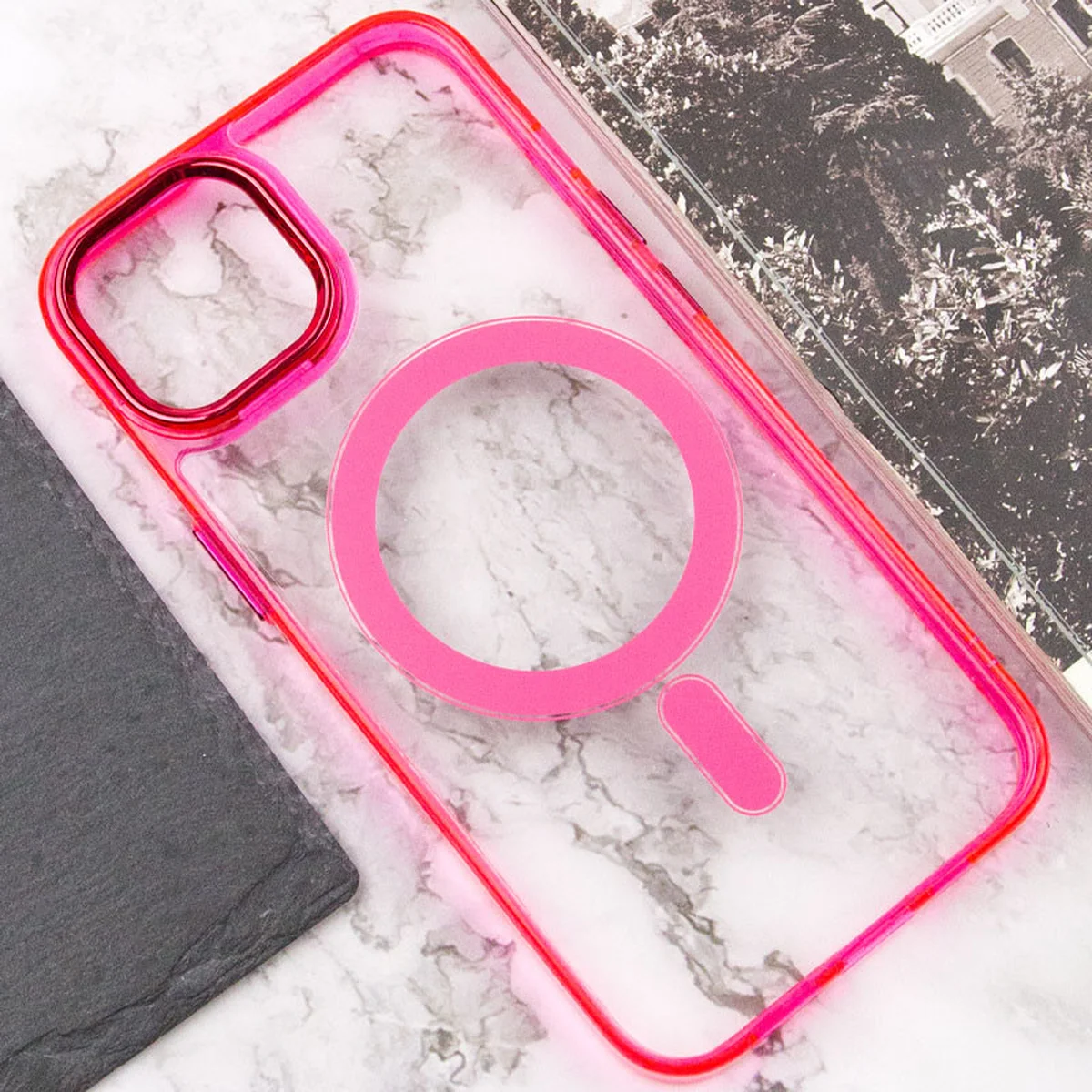 Чехол TPU Iris with MagSafe для Apple iPhone 15 (6.1") Малиновый