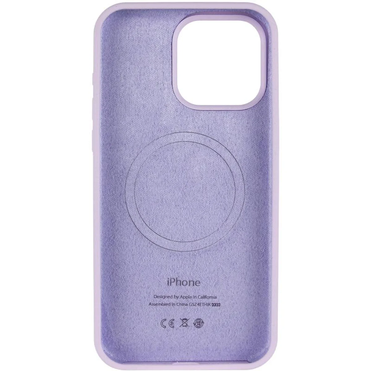 Чехол Silicone Case (AA) Logo with MagSafe для Apple iPhone 15 (6.1") Сиреневый / Lilac