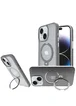 TPU+PC чехол Metal Buttons with MagSafe Colorful HQ Ring для Apple iPhone 15 (6.1") Grey
