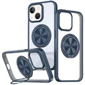 TPU+PC чехол Metal Ring with MagSafe для Apple iPhone 15 (6.1") Синий