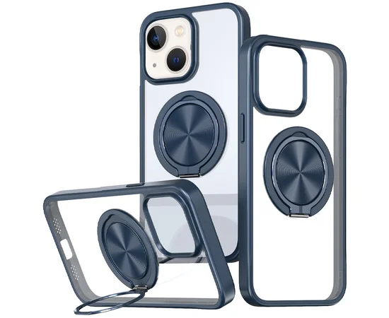 TPU+PC чохол Metal Ring with MagSafe для Apple iPhone 15 (6.1") Синій