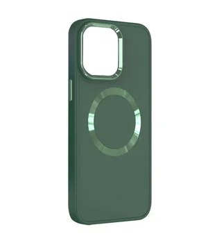 TPU чехол Bonbon Metal Style with MagSafe для Apple iPhone 15 (6.1") Зеленый / Pine green