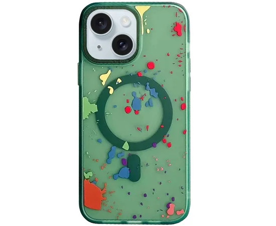 Чехол TPU+PC Flush with MagSafe для Apple iPhone 15 (6.1") Dark green