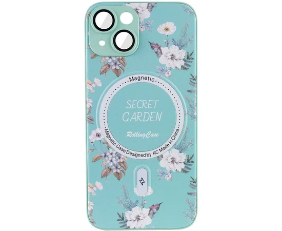 TPU+PC чохол Secret Garden with MagSafe для Apple iPhone 15 (6.1") Mint