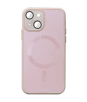 Чехол TPU+Glass Sapphire Midnight with MagSafe для Apple iPhone 15 (6.1") Розовый / Pink Sand