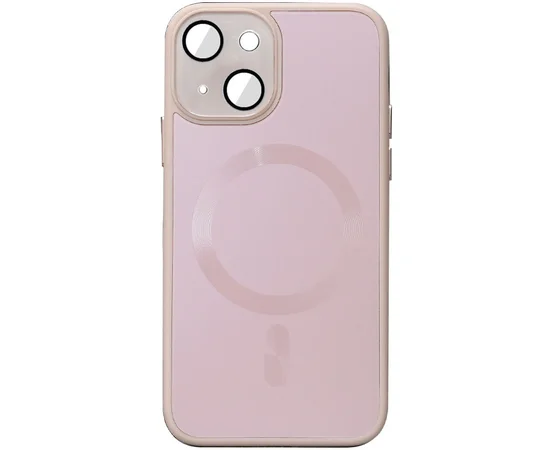 Чехол TPU+Glass Sapphire Midnight with MagSafe для Apple iPhone 15 (6.1") Розовый / Pink Sand