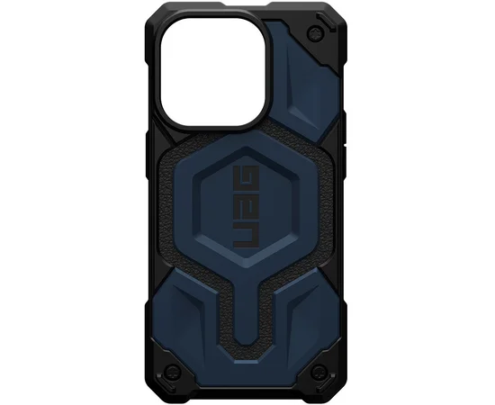 Ударопрочный чехол UAG Monarch Pro with MagSafe Leather для Apple iPhone 15 (6.1") Синий